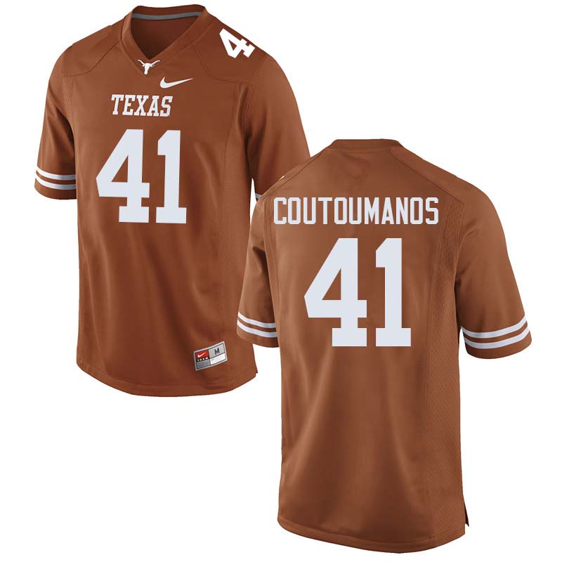 Men #41 Hank Coutoumanos Texas Longhorns College Football Jerseys Sale-Orange